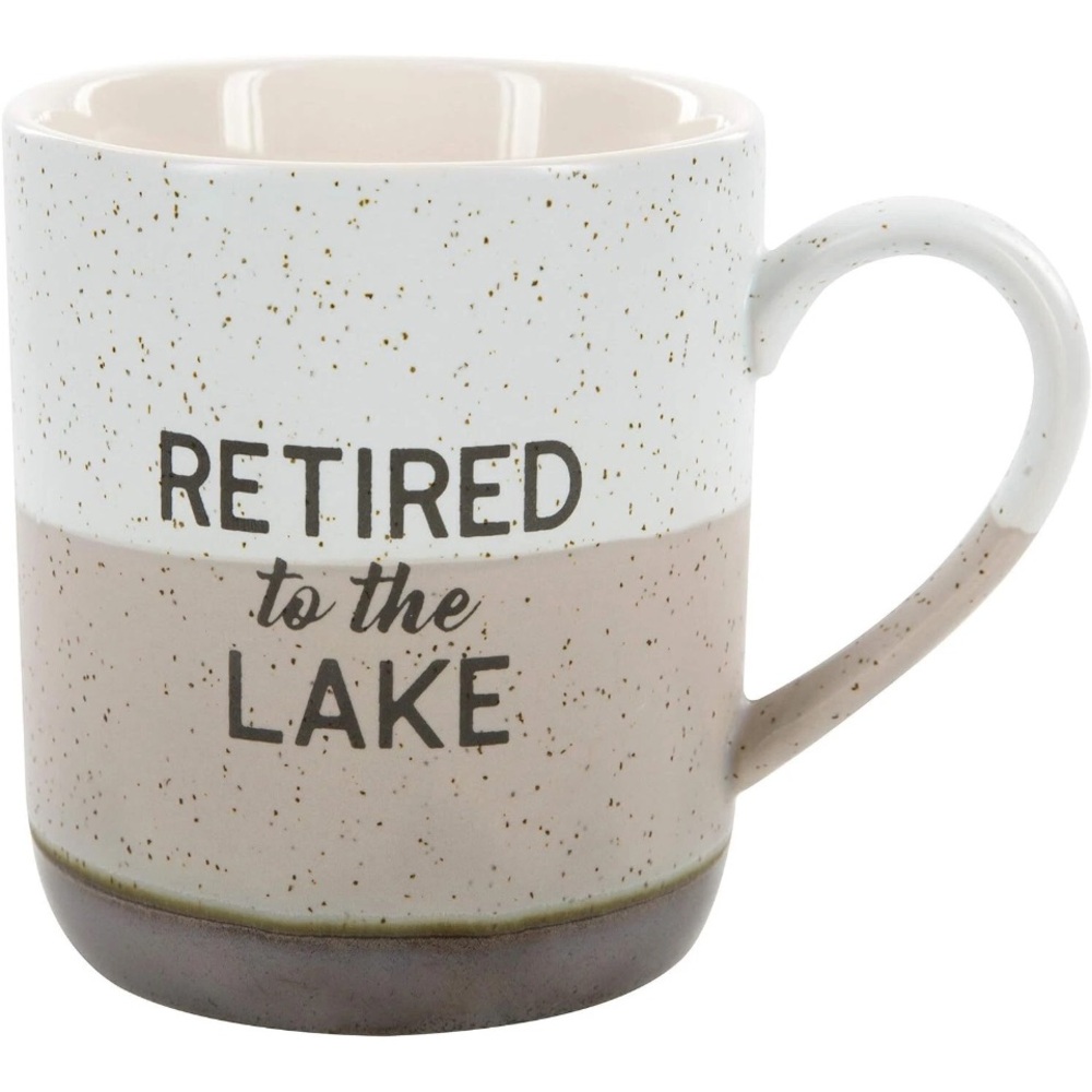 Charming Lake Retreat Mug - White and Tan